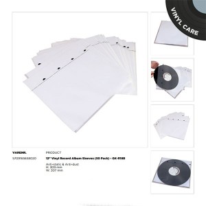 Funda interior de papel de arroz con flechas para LP's (paquete de 50)