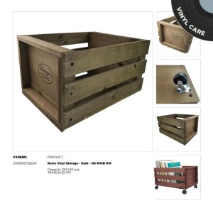 Caixa per a discos de vinil retro - Fusta Fosca